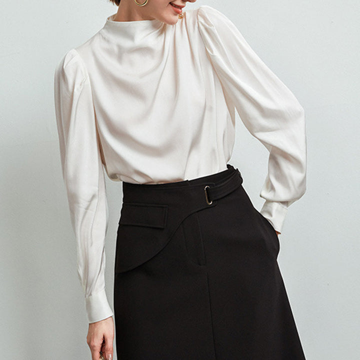 The Celeste Draped Silk Blouse
