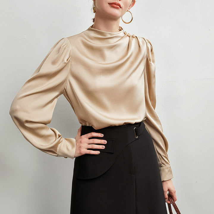 The Celeste Draped Silk Blouse