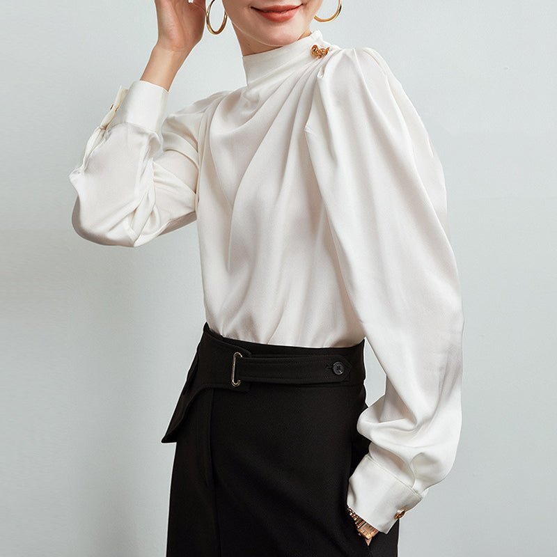 The Celeste Draped Silk Blouse