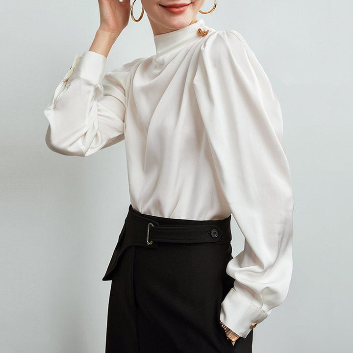 The Celeste Draped Silk Blouse