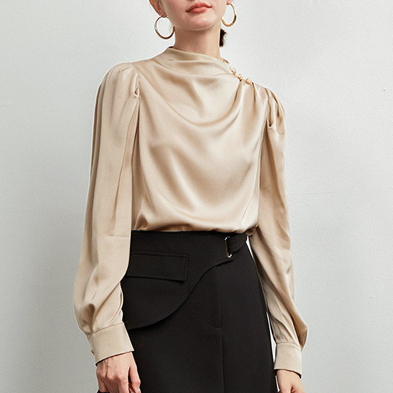 The Celeste Draped Silk Blouse