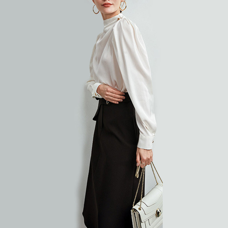 The Celeste Draped Silk Blouse