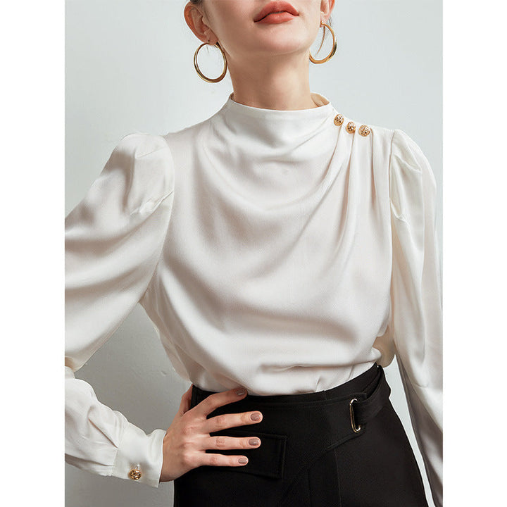 The Celeste Draped Silk Blouse
