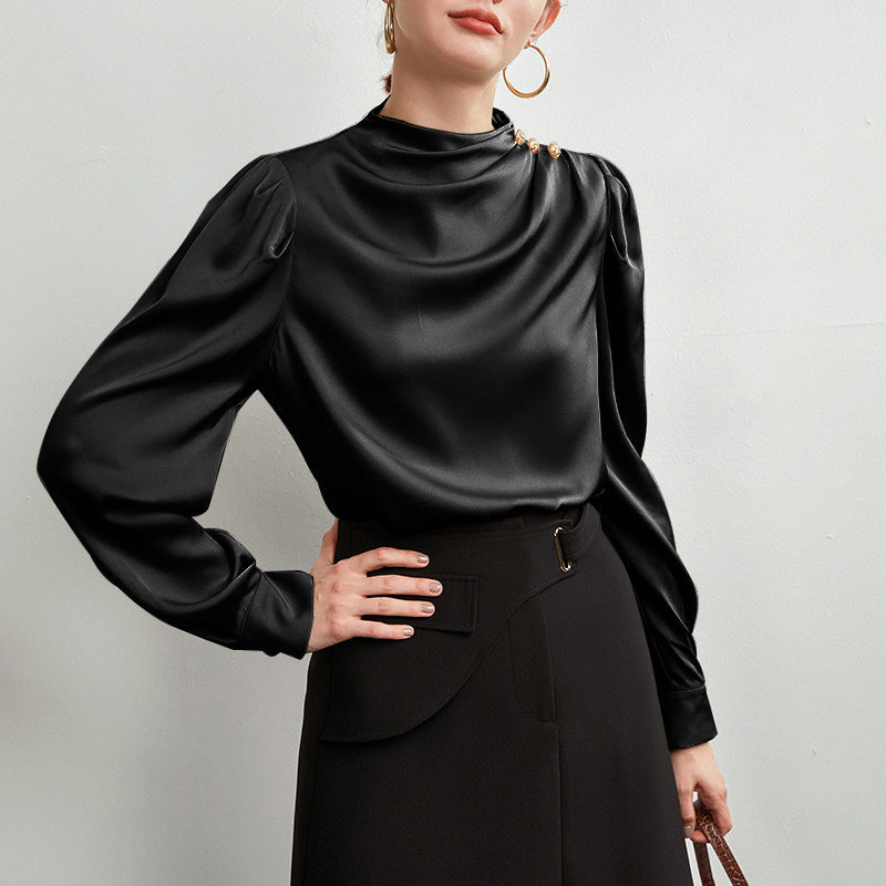 The Celeste Draped Silk Blouse