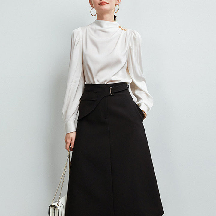 The Celeste Draped Silk Blouse