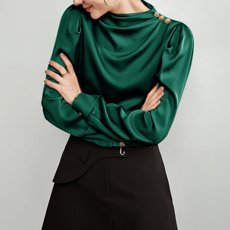 The Celeste Draped Silk Blouse