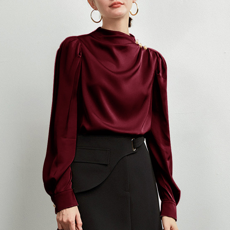The Celeste Draped Silk Blouse