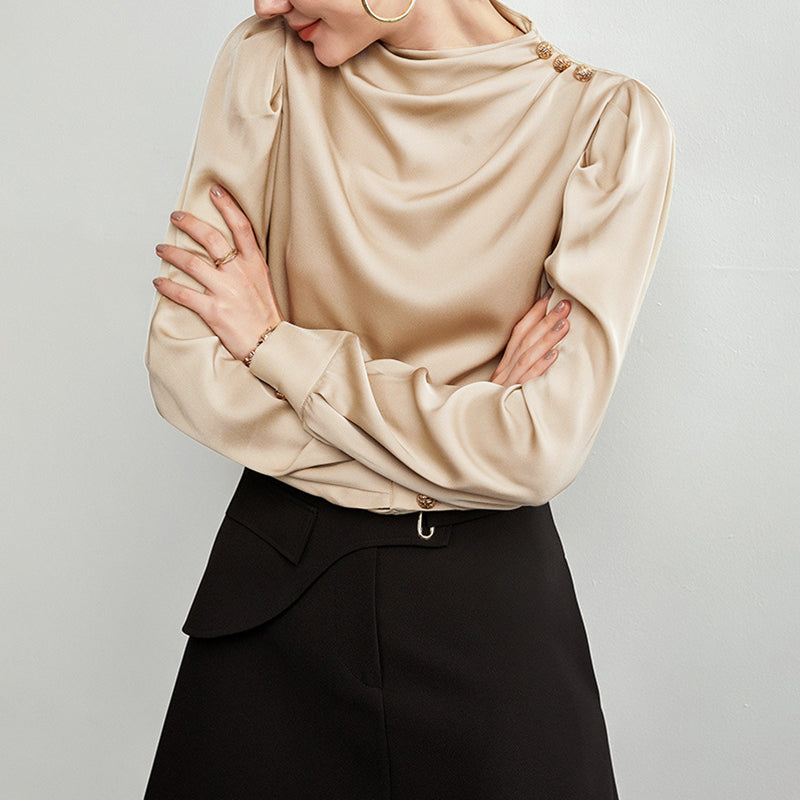 The Celeste Draped Silk Blouse