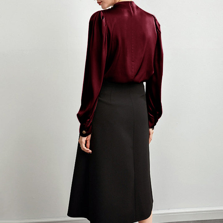 The Celeste Draped Silk Blouse