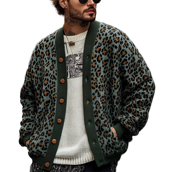 Milton Jacquard Leopard Cardigan