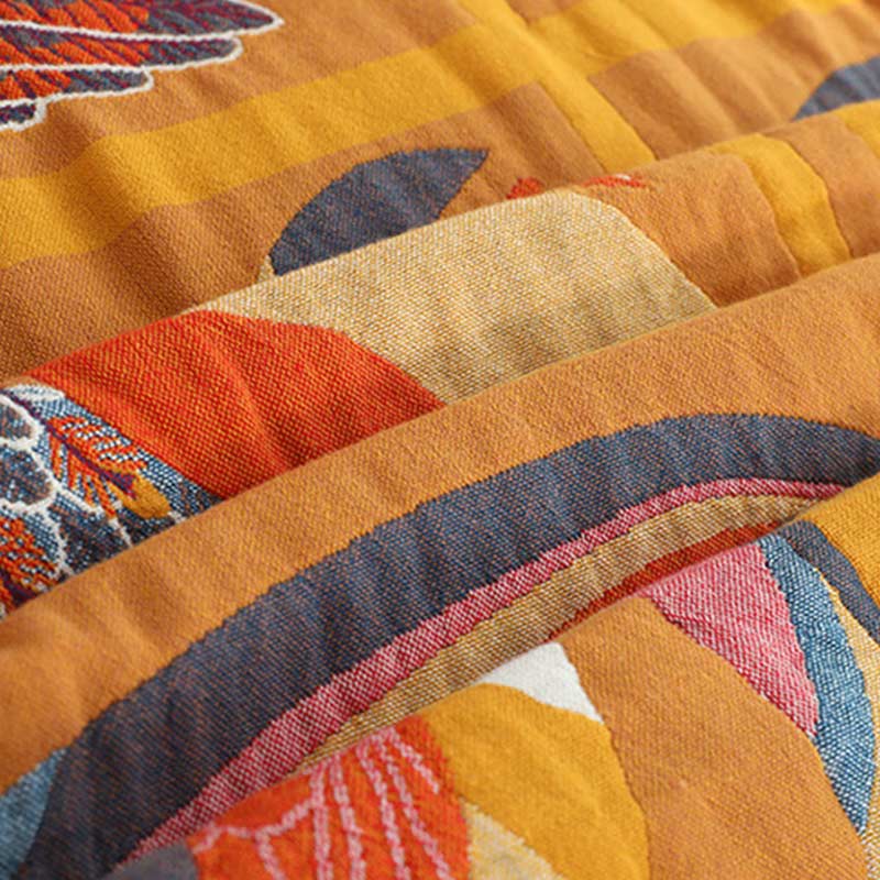 Reversible Cotton Quilt with Toucan Design