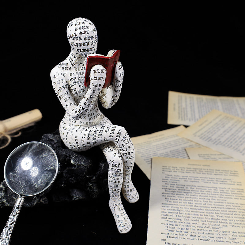 Reading Woman Sculpture Bookshelf Decor
