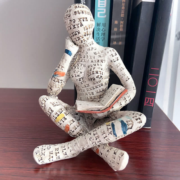 Reading Woman Sculpture Bookshelf Decor