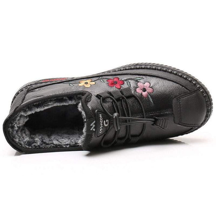 Cozy Bloom Leather Moccasin Loafers