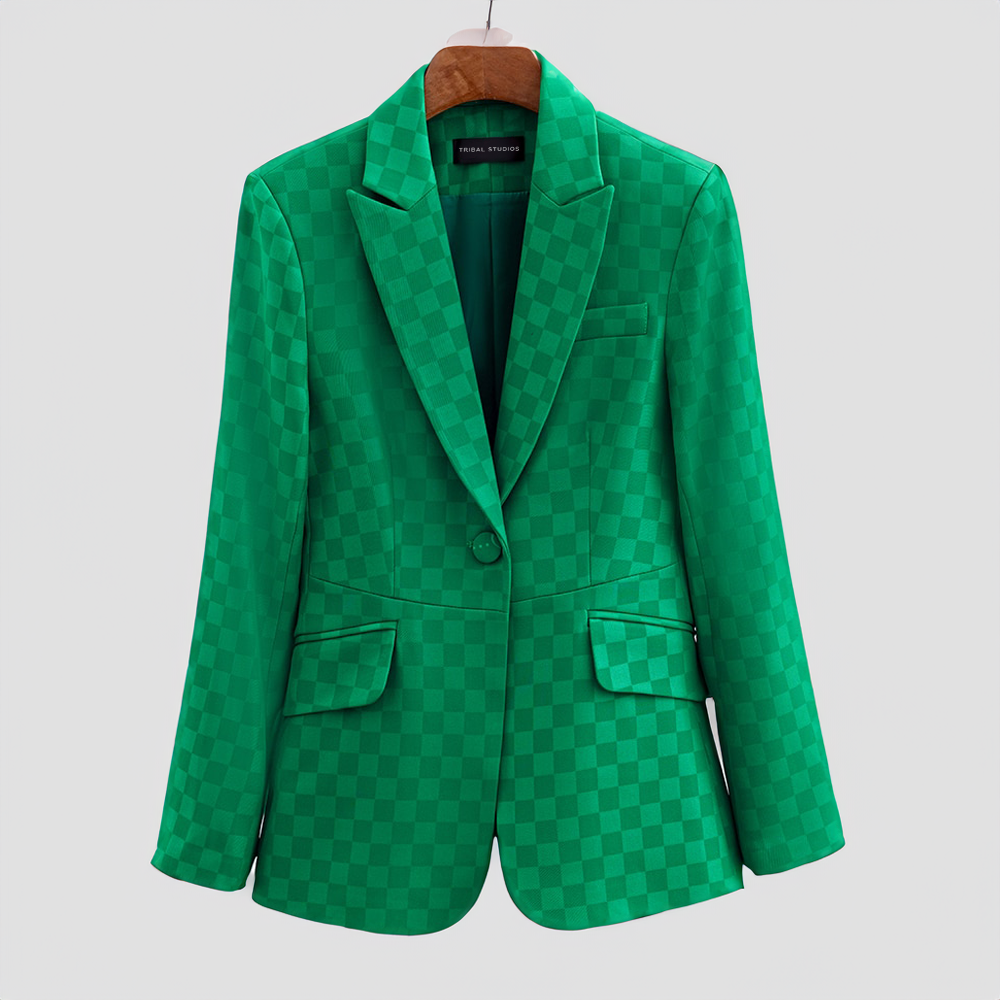 Eva Elegant Plaid Blazer - Edward Fraiser