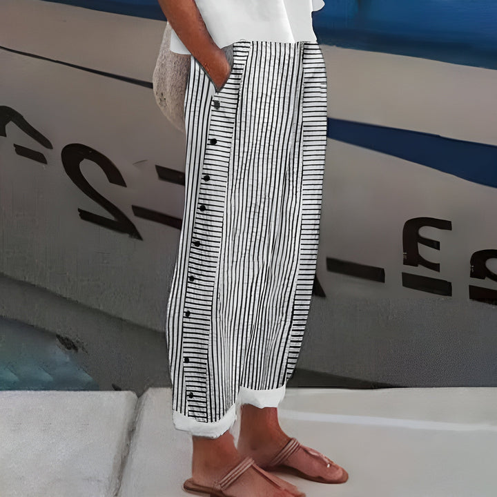 Women’s Striped Linen Blend Pants