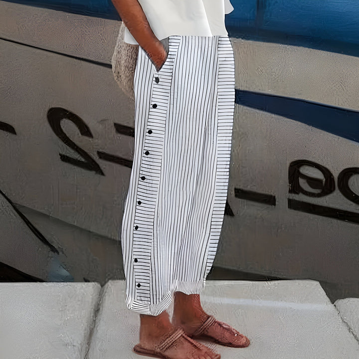 Women’s Striped Linen Blend Pants