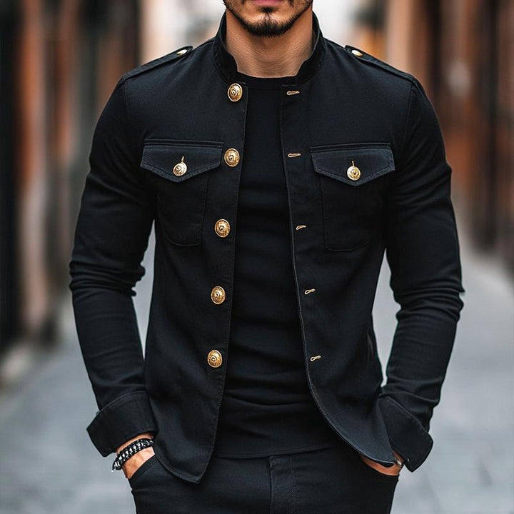 Dover Stand Collar Button Jacket