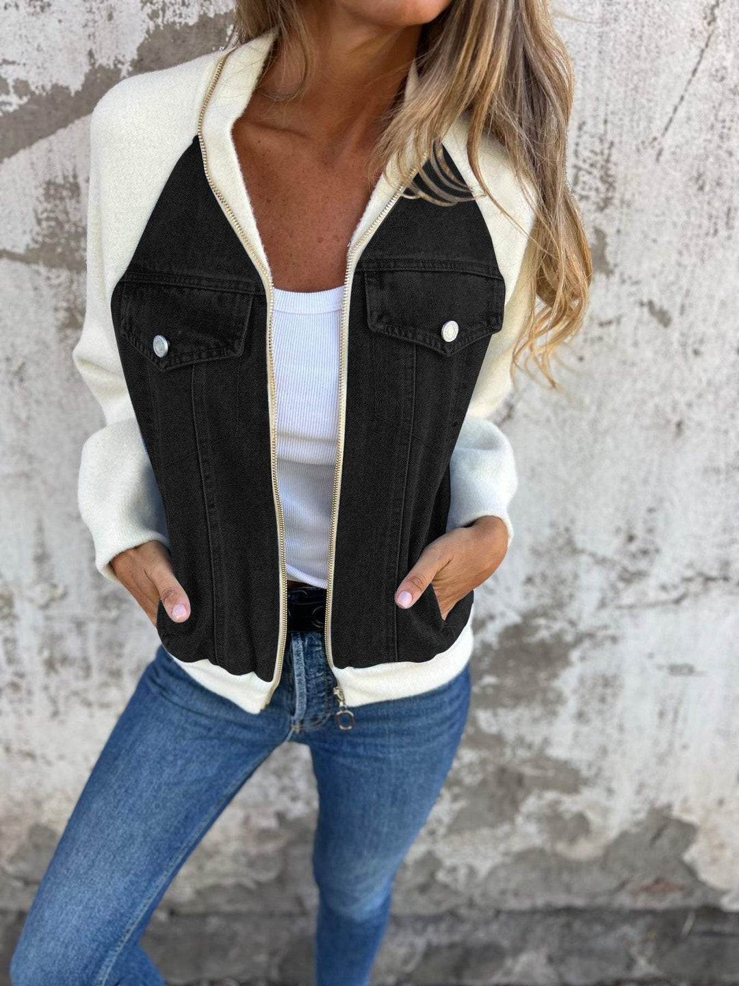 Porto Zip-Up Denim Jacket