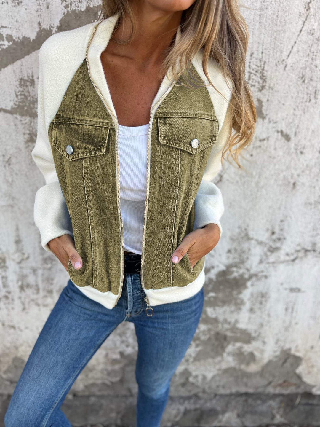 Porto Zip-Up Denim Jacket