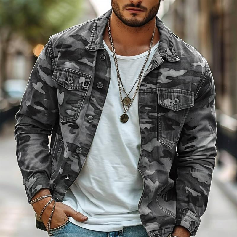 Mercer Camouflage Canvas Lapel Jacket