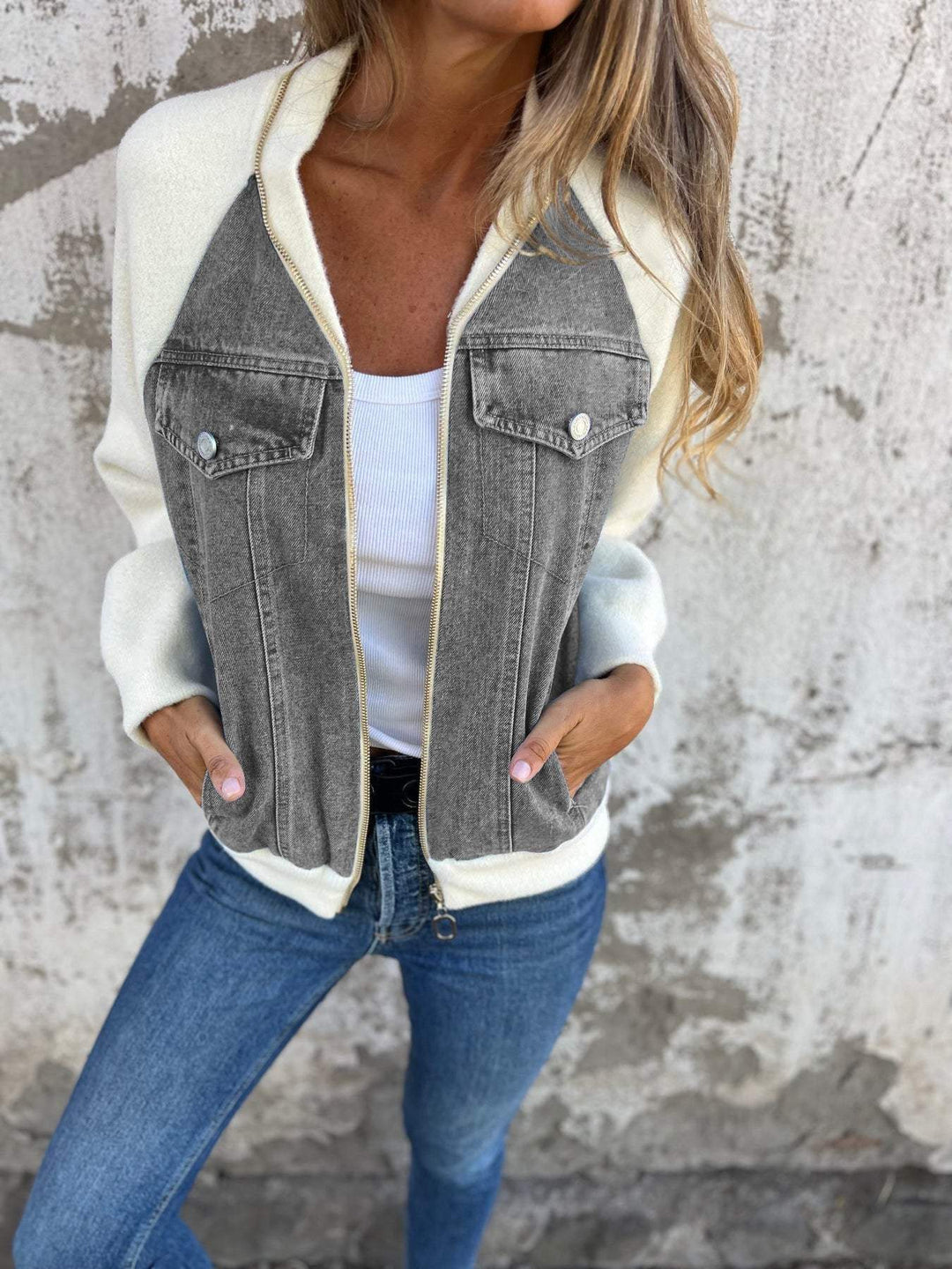 Porto Zip-Up Denim Jacket