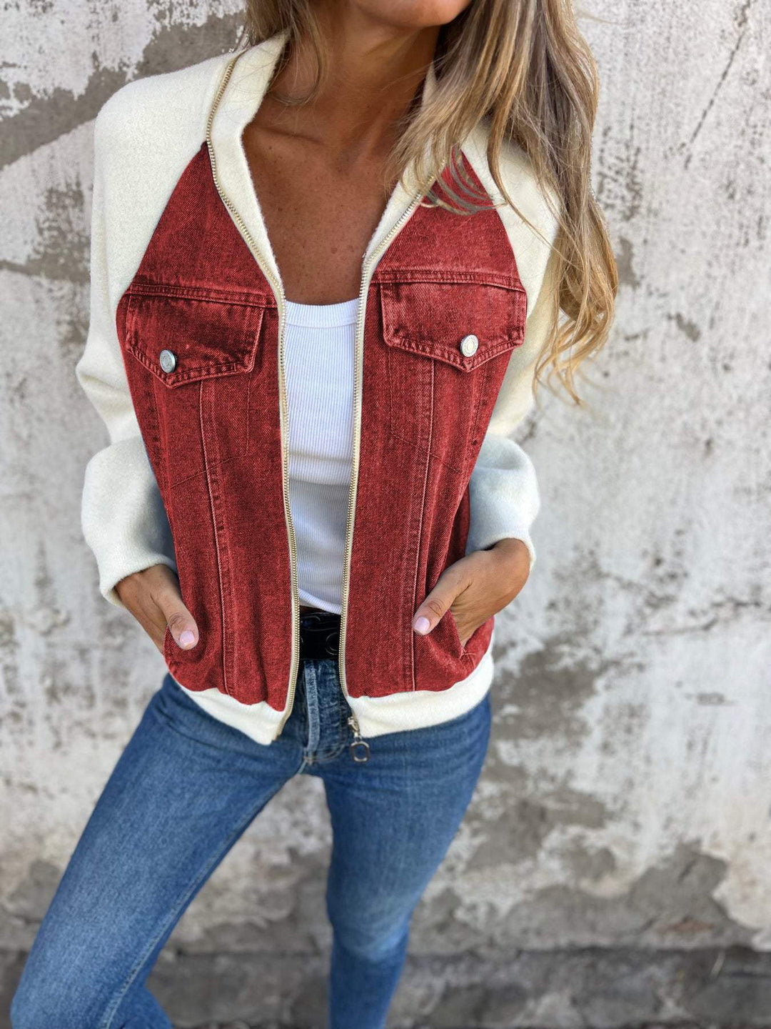 Porto Zip-Up Denim Jacket