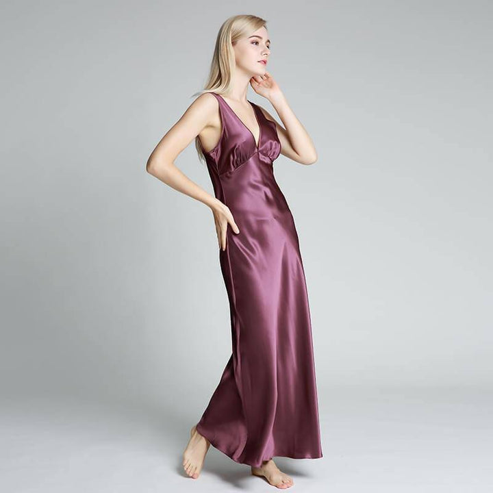 The Celeste Long Silk Nightgown