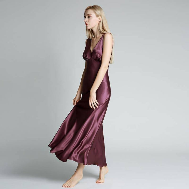 The Celeste Long Silk Nightgown