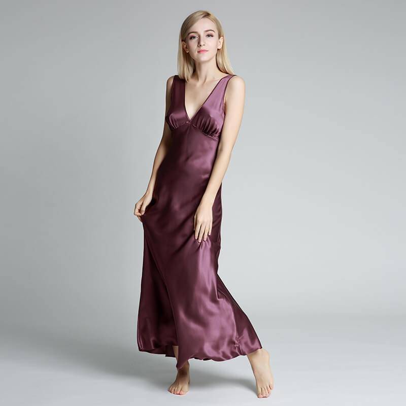 The Celeste Long Silk Nightgown