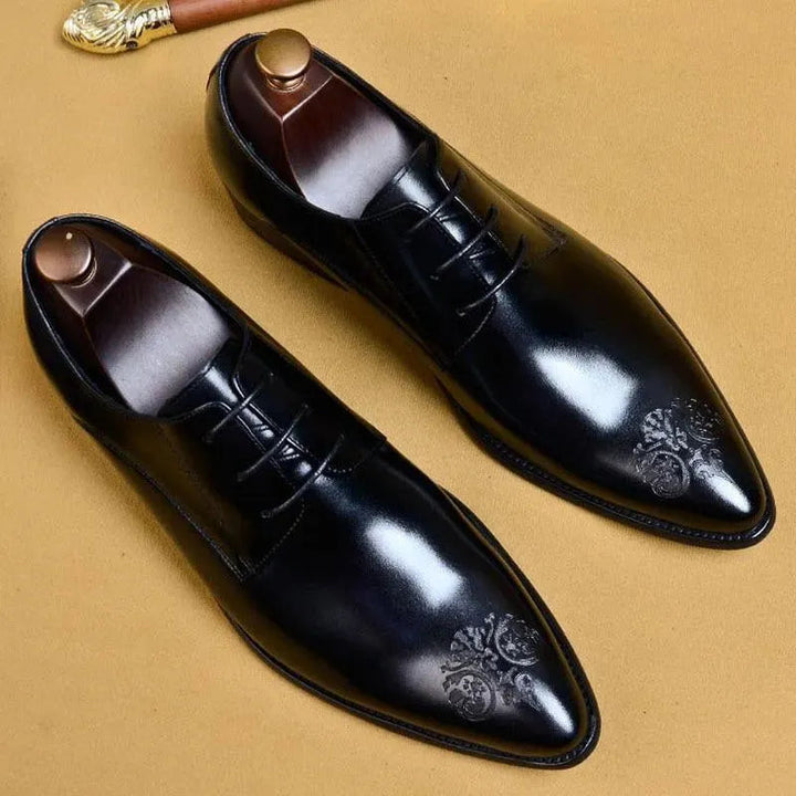 Men’s Embossed Leather Oxford Dress Shoes