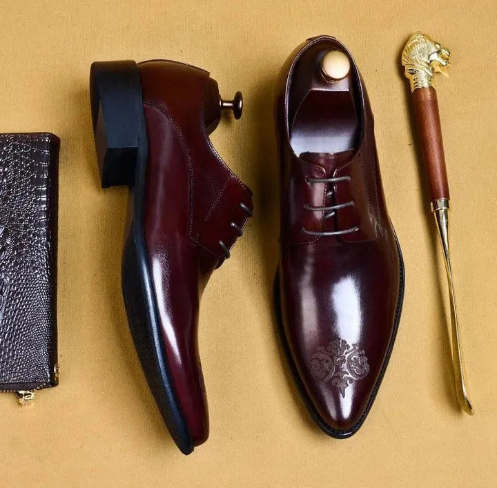 Men’s Embossed Leather Oxford Dress Shoes