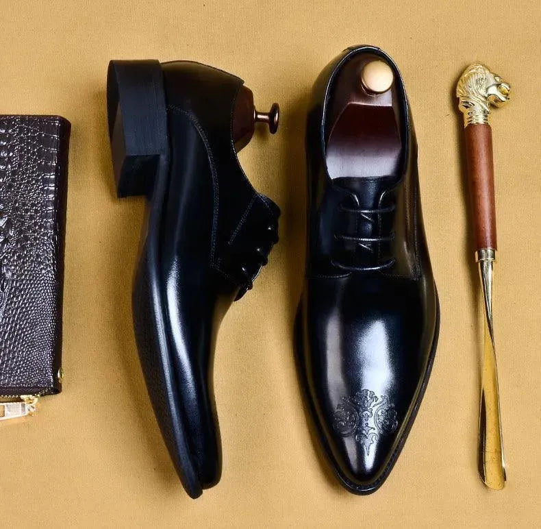 Men’s Embossed Leather Oxford Dress Shoes