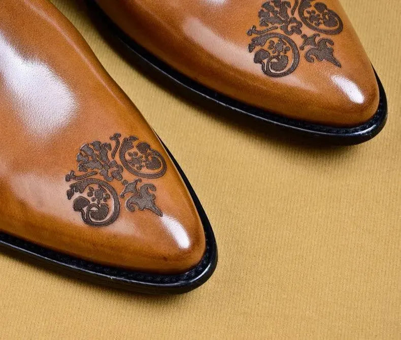 Men’s Embossed Leather Oxford Dress Shoes