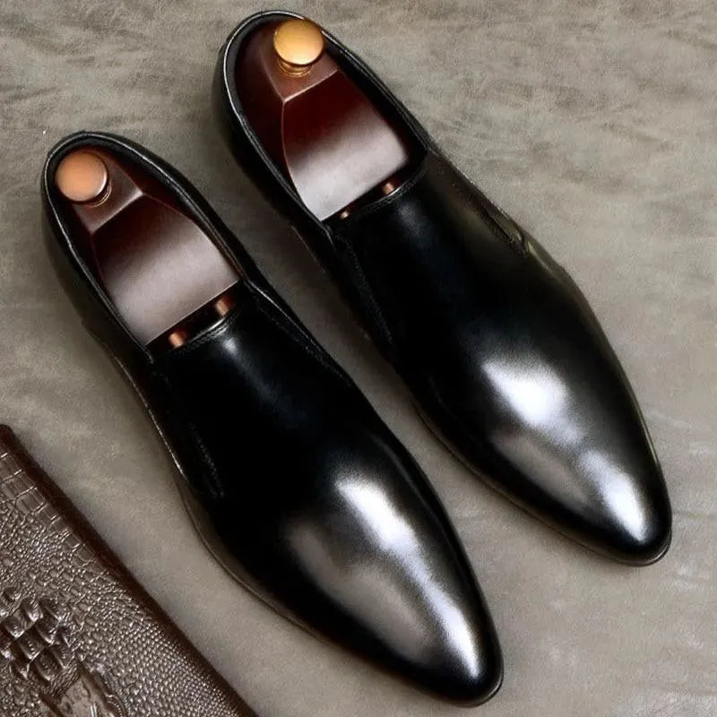 Men’s Classic Leather Slip-On Dress Shoes