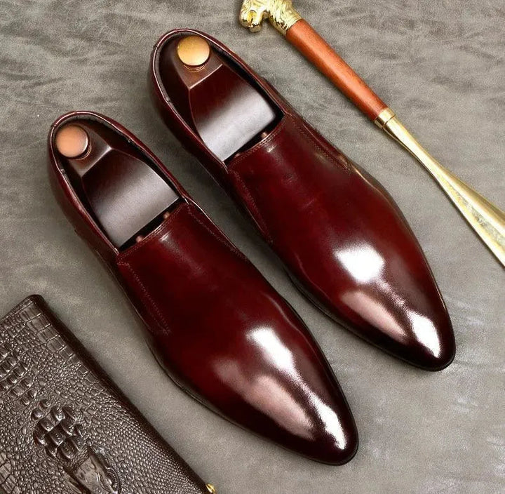 Men’s Classic Leather Slip-On Dress Shoes