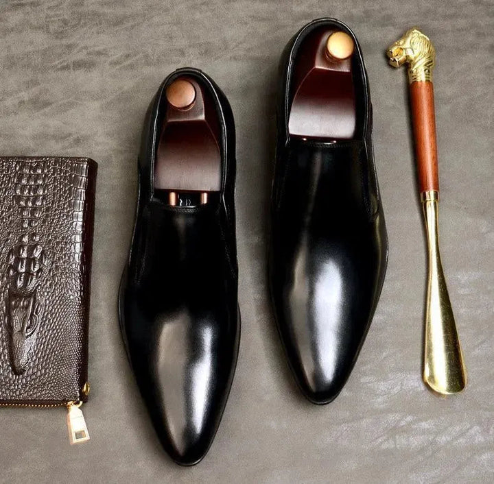 Men’s Classic Leather Slip-On Dress Shoes