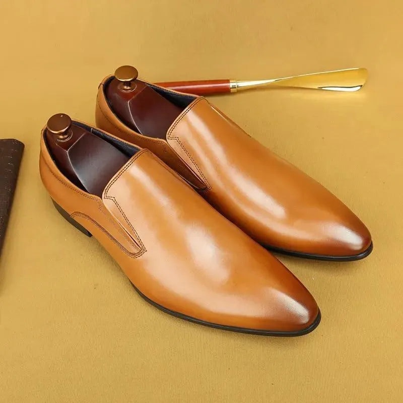 Men’s Classic Leather Slip-On Dress Shoes