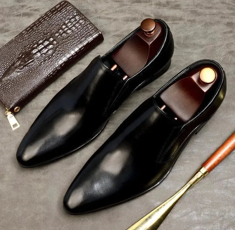 Men’s Classic Leather Slip-On Dress Shoes