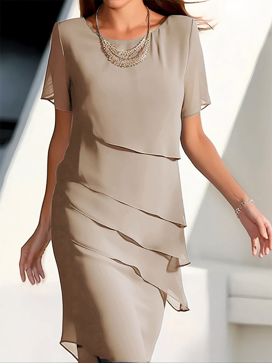 Milan Tiered Chiffon Dress