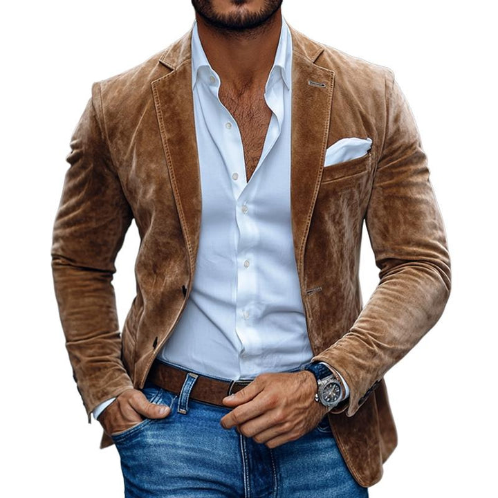 York Suede Notch Lapel Blazer