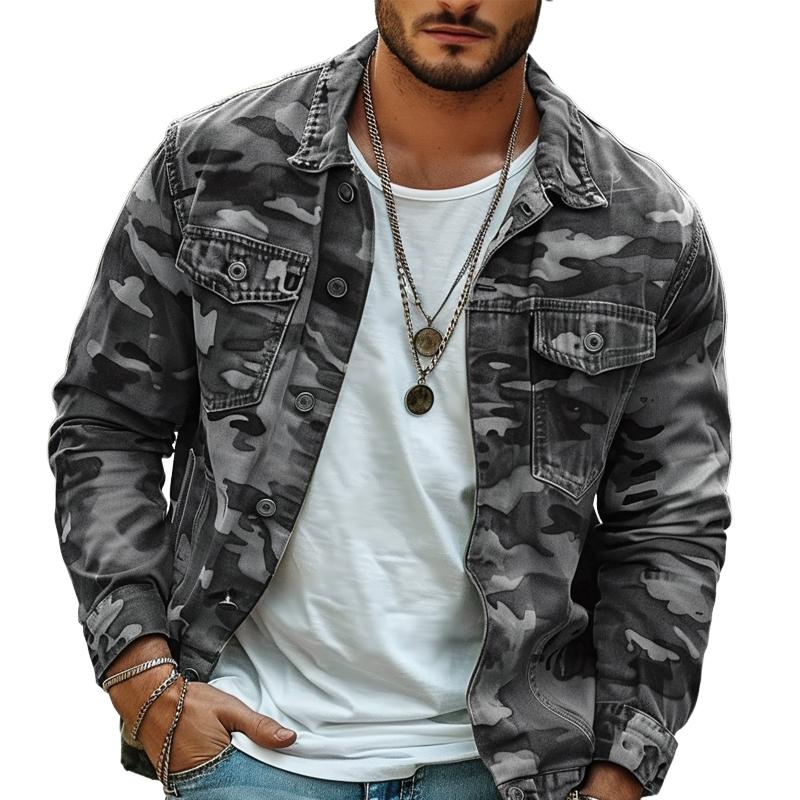 Mercer Camouflage Canvas Lapel Jacket
