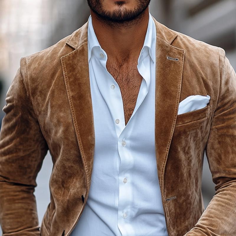 York Suede Notch Lapel Blazer