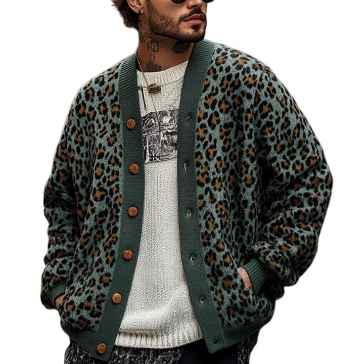 Milton Jacquard Leopard Cardigan