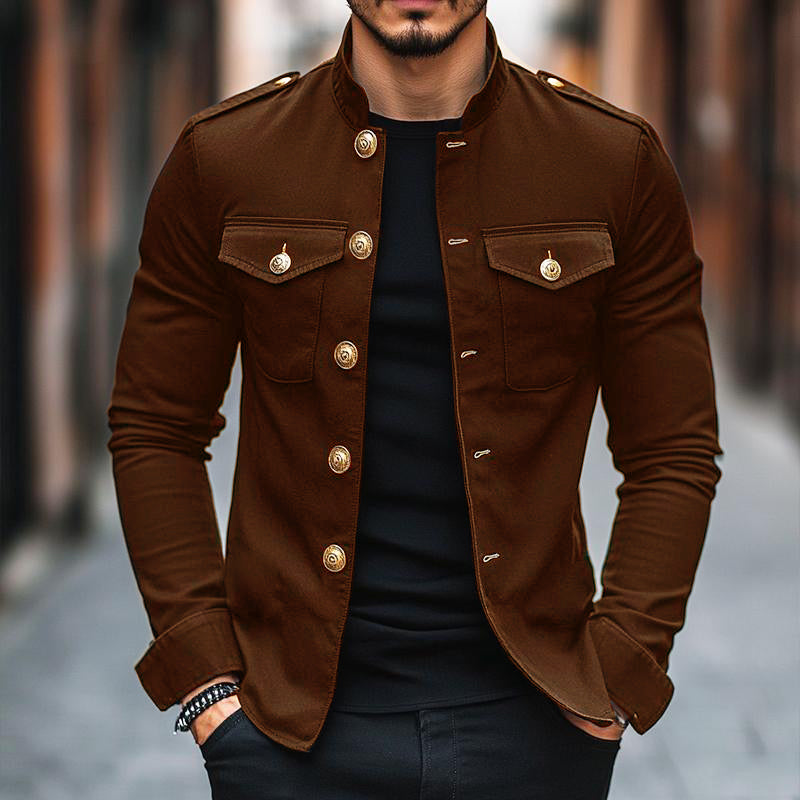 Dover Stand Collar Button Jacket