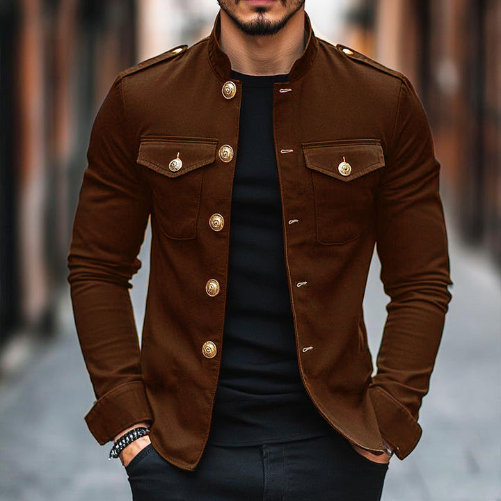 Dover Stand Collar Button Jacket