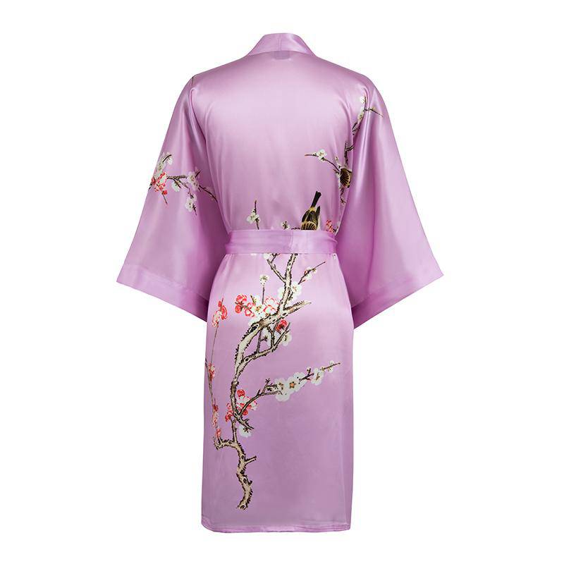 The Amara Printed Silk Kimono Robe