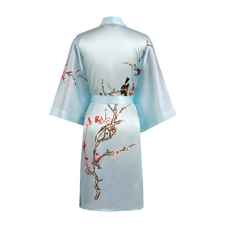 The Amara Printed Silk Kimono Robe