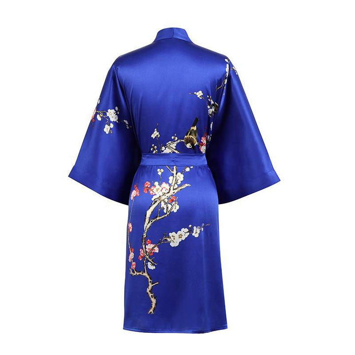 The Amara Printed Silk Kimono Robe
