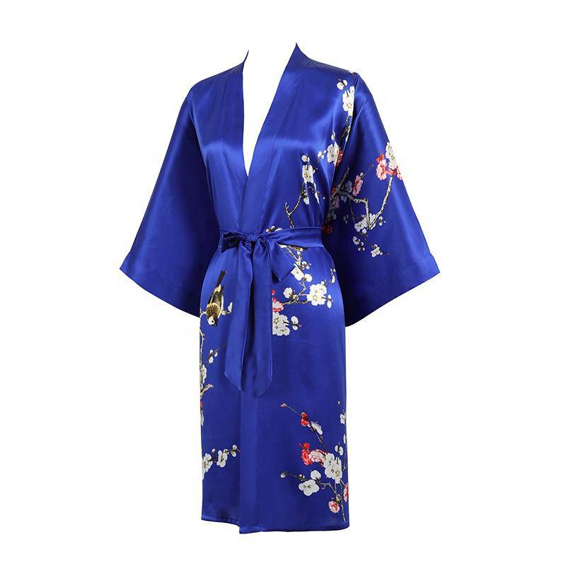 The Amara Printed Silk Kimono Robe
